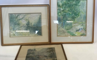 Deux aquarelles paysage une gravure la grande... - Lot 50 - Richard Maison de ventes