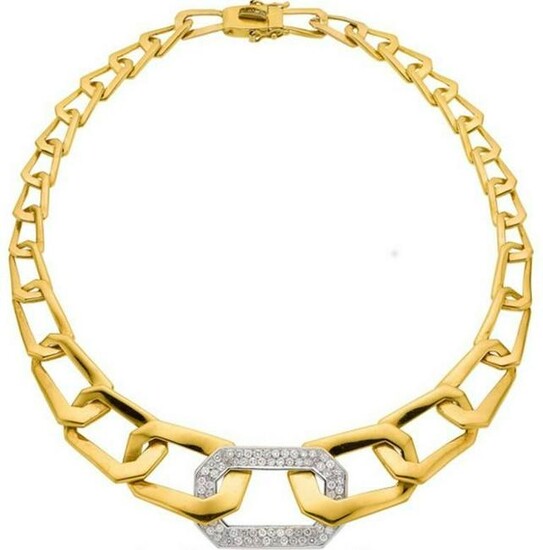 Diamond, Gold Necklace, Italian by Designer Nava