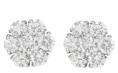 Diamond Stud Earrings 14K White Gold