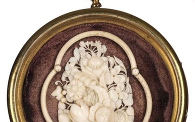 Dieppe Ivory. 19th century Dieppe ivory floral carving