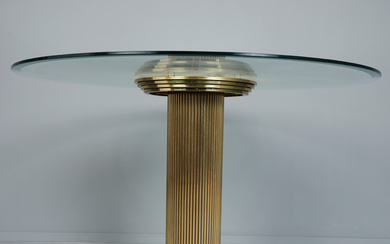 Dining table/Dining room table, metal, glass, 1980s.