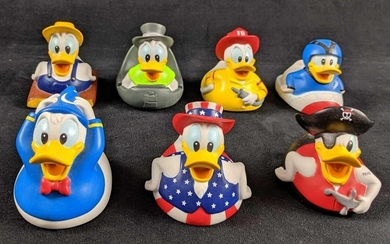 Disney Flock Of Rubber Donald Duck Duckies Lot Of Six