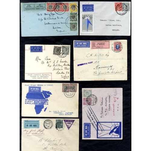 EAST AFRICA AIRMAILS 1929-57 small written up collection of ...
