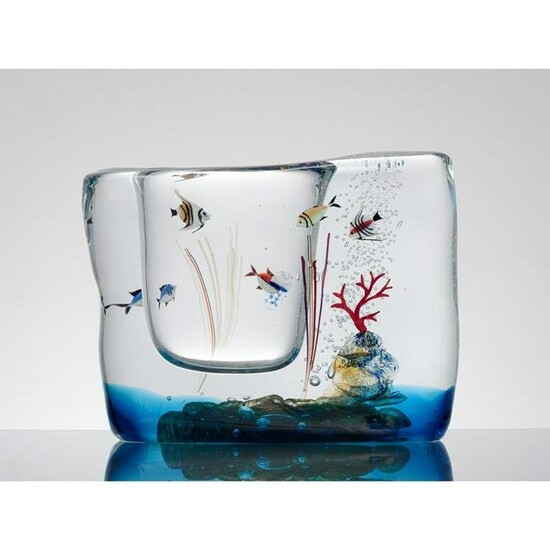 EMANUELE COLIZZA, Grande vaso ad acquario in vetro