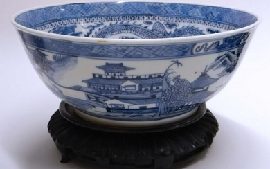 EXCEPTIONAL 12" CANTON DRAGON PUNCH BOWL