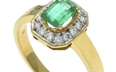 Emerald diamond ring GG/WG 750