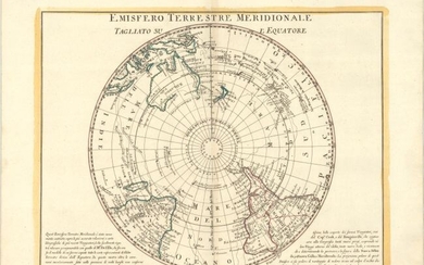 "Emisfero Terrestre Meridionale Tagliato su l'Equatore", Zatta, Antonio
