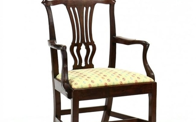 English Chippendale Carved Mahogany Armchair