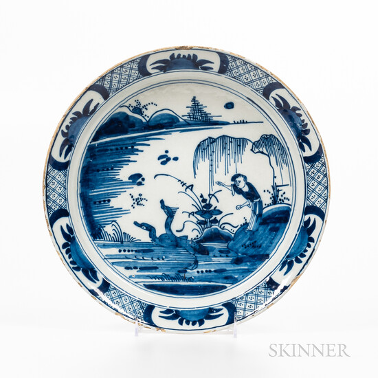 English Delft Blue and White Charger