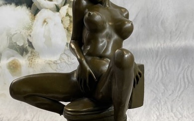 Erotic Nude Female Self Pleasure Bronze Sculpture
