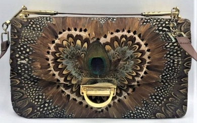 Exquisite Peacock Feathers Shoulder Strap Handbag