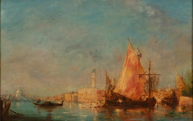 FELIX ZIEM (FRENCH, 1821–1911), OIL ON PANEL, H 16.375"
