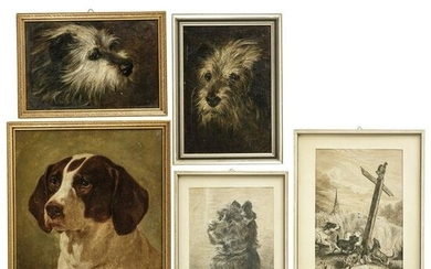 Five German depictions of dogs, 19th/20th century