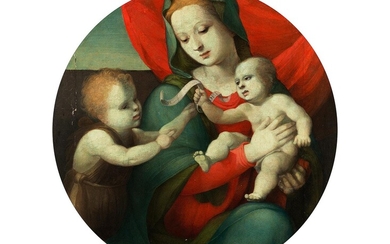 Florentinischer Meister um 1520 – 1540, Maria mit dem Jesuskind und Johannes dem Täufer