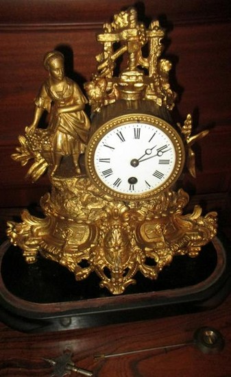 French Gilt Mantle Clock
