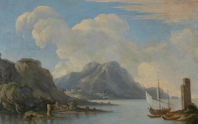 French School 18th-19th Century Figures in a Coastal Landscape