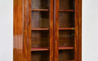 French Style Double Door Mahogany Bookcase / Cupboard