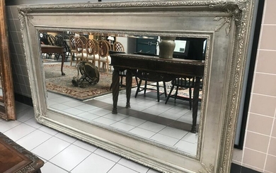 French Style Silver Leaf Mirror, Beveled Glass