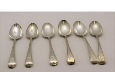 GEORGE ALDWINCKLE A set of six silver soup/tablespoons, thre...