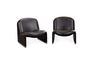 GIANCARLO PIRETTI 1940 Deux petits fauteuils 'Alky' pour Anonima Castelli 1960 Métal, cuir vinyle 70,00...