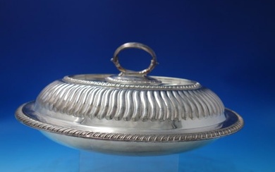Gadroon WH English Silverplate Covered Vegetable Dish removable handle