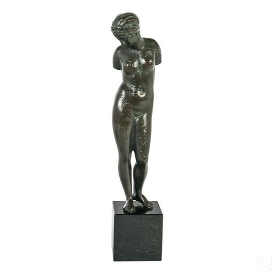 German Art Deco Bronze Female Nude Art Sculpture