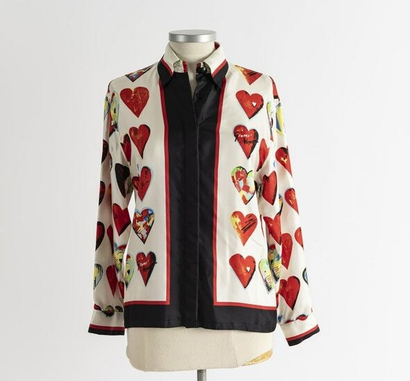 Gianni Versace Couture, Milan, Silk blouse with hearts