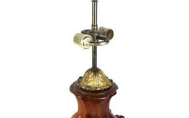Gilt Bronze and Mahogany Table Lamp