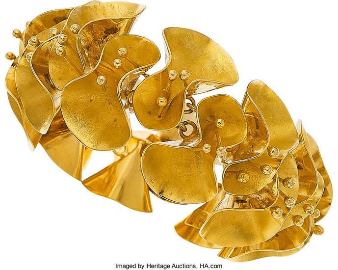 Gold Bracelet, Dieter Treusch The 18k gold bracelet weighs...