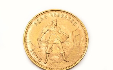 Gold coin, 10 ruble, 1 Tscherwonez, Russia, 1976...