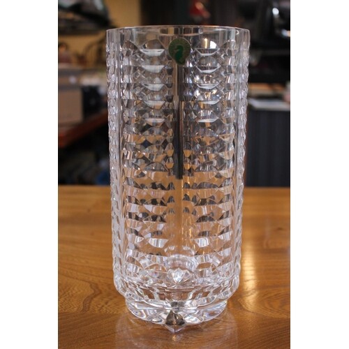 Good quality Waterford Crystal vase of cylindrical form 25cm...