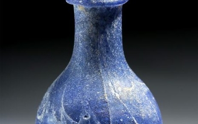 Gorgeous Miniature Roman Glass Flask - Cobalt Blue