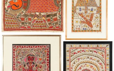 Group of (4) 20th c. Indian Paintings