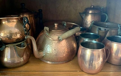 Group of copper and copper plated items