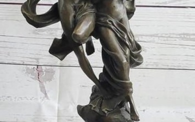 Guardian Angel Cradling Women Inspired Bronze Statue - 19" x 5"