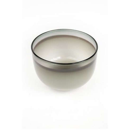 Guggisberg Baldwin Nonfoux white and grey glass bowl