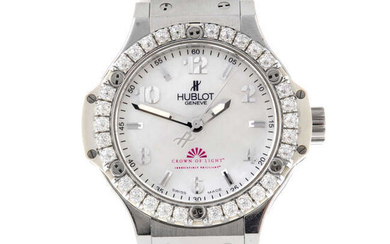 HUBLOT - a limited edition stainless steel lady's Big Bang 'Crown of Light' wrist watch.