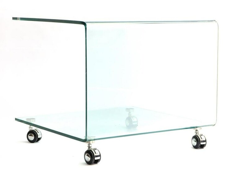 Hard glass mobile table