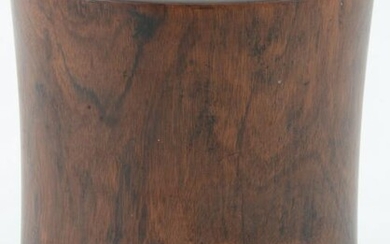 Hardwood brush pot. China. Cylindrical form. 6.75 x