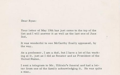 Harry S. Truman Typed Letter Signed