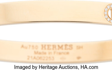 Hermès 18k Rose Gold and Diamond H d'Ancre Bangle...