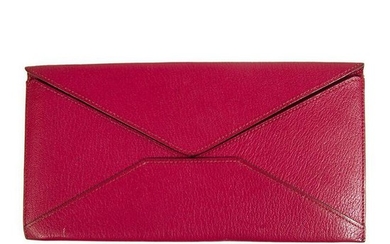 Hermes Fuchsia Long Leather Envelope Wallet Letter