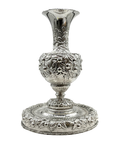 Huge Italian Sterling Silver Vase with Stand
