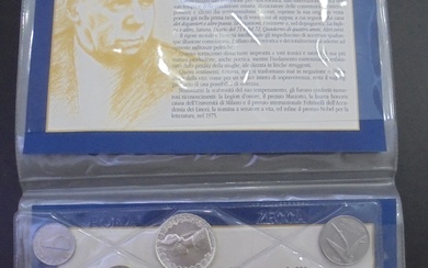 ITALIA. Cien años de Eugenio Montale. 1 a 1.000 liras. 1996. Juego de once monedas (11) FDC
