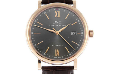 IWC - an 18ct rose gold Portofino wrist watch, 40mm.