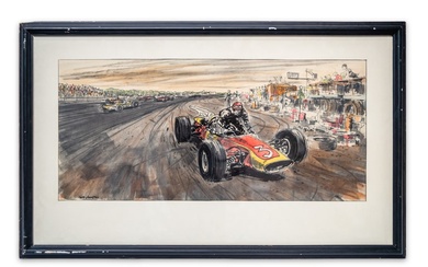 Indy Car Framed Artwork by Gene Johnson