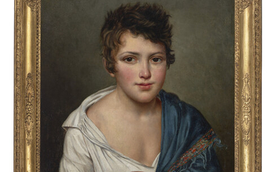 JOSEPH PAELINCK (OOSTAKKER, NEAR GHENT 1781-1839 BRUSSELS) Portrait of a boy, half-length, in a white shirt and blue shawl