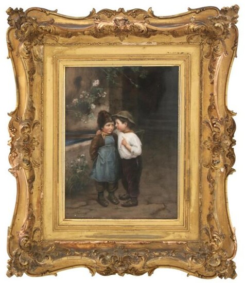K.P.M. Plaque of Two Children