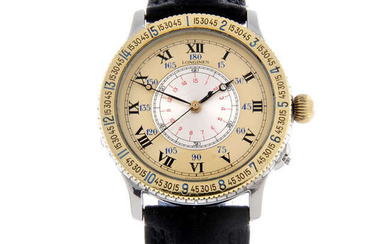 LONGINES - a gentleman's bi-colour Lindbergh Hour Angle wrist watch.
