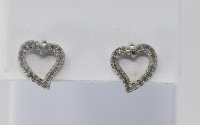 Ladies Heart Diamond Earrings